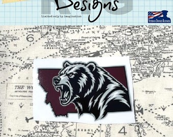Montana Grizzly DTF Bumper Sticker