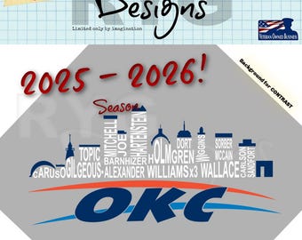Oklahoma City OKC Pro Basketball Team Skyline Names Graphic