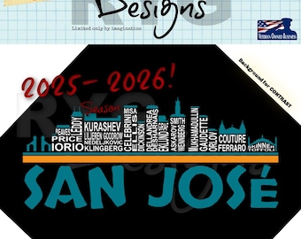Gráfico con los nombres del horizonte del equipo de hockey de San José