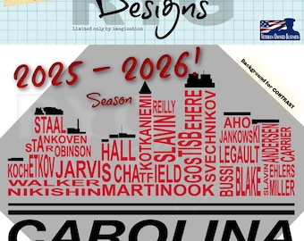 Carolina Hockey Team Skyline Names Graphic
