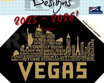 Las Vegas Hockey Team Skyline Names Graphic