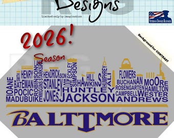 Gráfico con los nombres del horizonte del equipo de fútbol americano de Baltimore