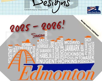 Edmonton Pro Hockey Team Skyline Names Graphic