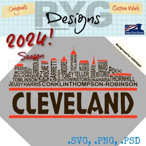 Illustration des noms des équipes de football Cleveland City Skyline Pro
