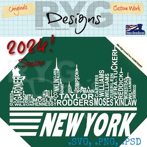 New York Pro Football Skyline Namen Grafik