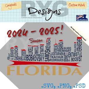 Florida Hockey Team Skyline Namen Grafik