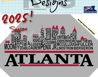 Atlanta Skyline Pro Football Names Graphic