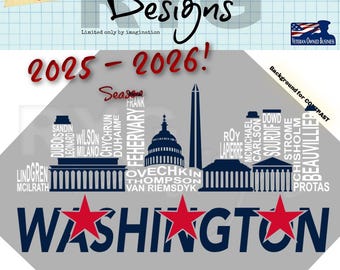 Washington DC Hockey Team Skyline Names Graphic