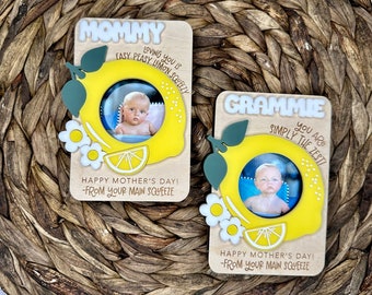 Mother's Day 2024 | Fridge Photo Magnet | Gift for Mom | Gift for Grandma | Wallet Photo Frame | Easy Peasy Lemon Squeezy | Lemon Magnet