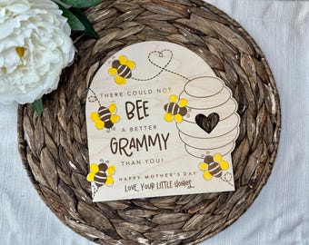 Letrero de abeja para el Día de la Madre / No podría haber abeja / Regalos para ella / Regalo DIY para mamá / Arte con huellas dactilares / Día de la Madre 2025