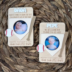 Día del Padre 2025 / Imán para la nevera / Regalo para papá / Regalo para el abuelo / Marco de fotos para la billetera / Bate un jonrón / Papá del béisbol