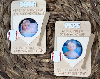 Día del Padre 2025 / Imán para la nevera / Regalo para papá / Regalo para el abuelo / Marco de fotos para la billetera / Bate un jonrón / Papá del béisbol