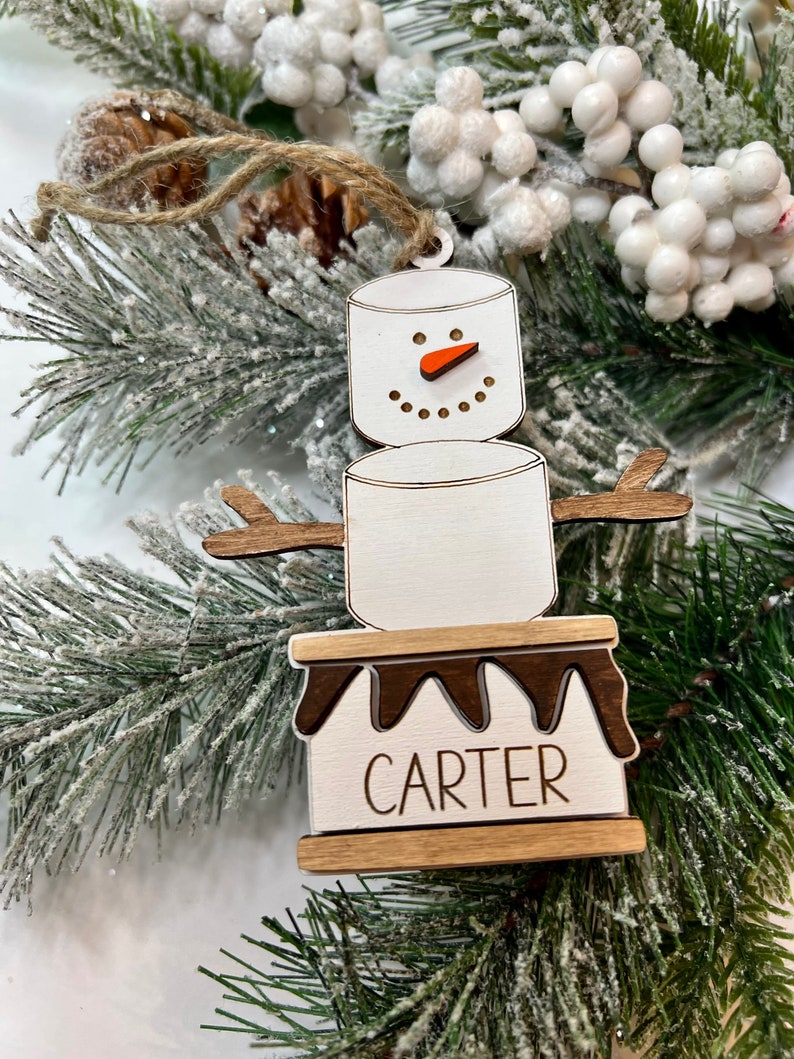 S'mores Ornament Smores Custom Name Christmas Ornament Etsy