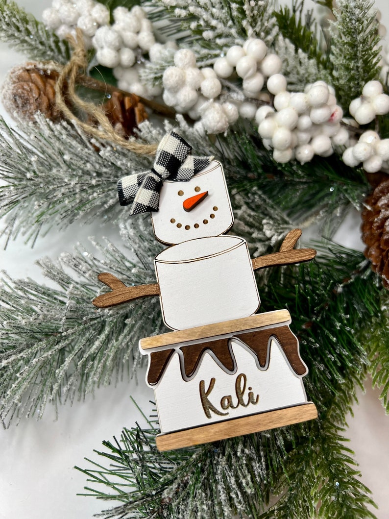 S'mores Ornament Smores Custom Name Christmas Ornament Etsy