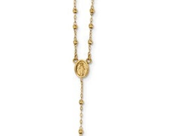 14K Yellow Gold Rosary Necklace