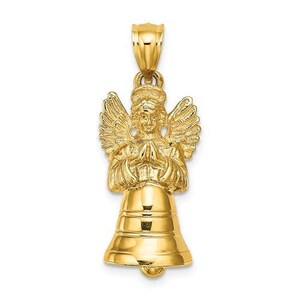 14K Yellow Gold 3-D Moveable Angel Pendant