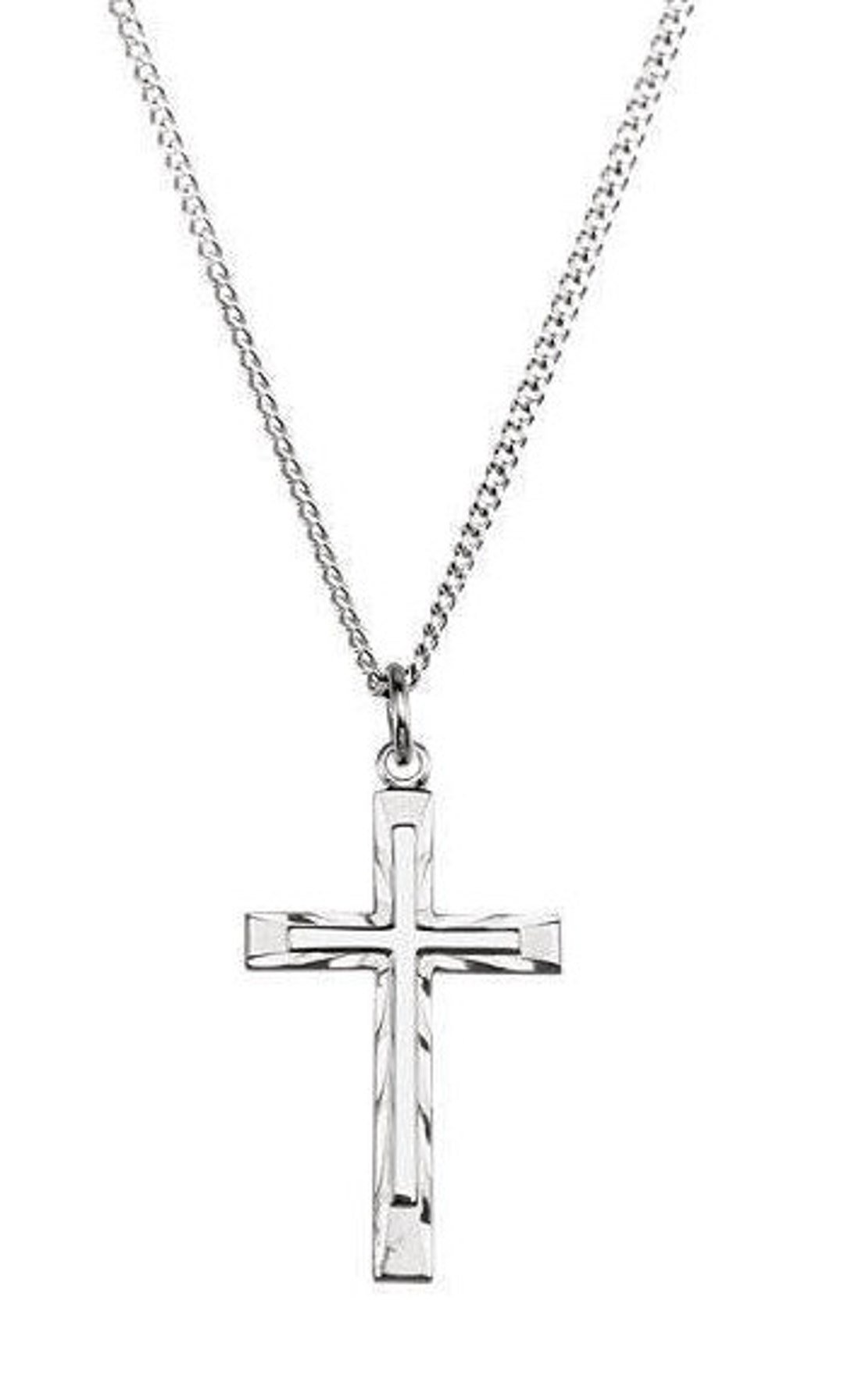 Sterling Silver Cross Necklace Etsy