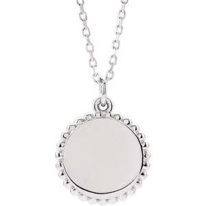 Sterling Silver Engravable Round Beaded Necklace