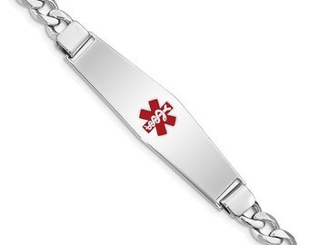 MADE to ORDER Sterling Silver Medical ID Curb Bracelet