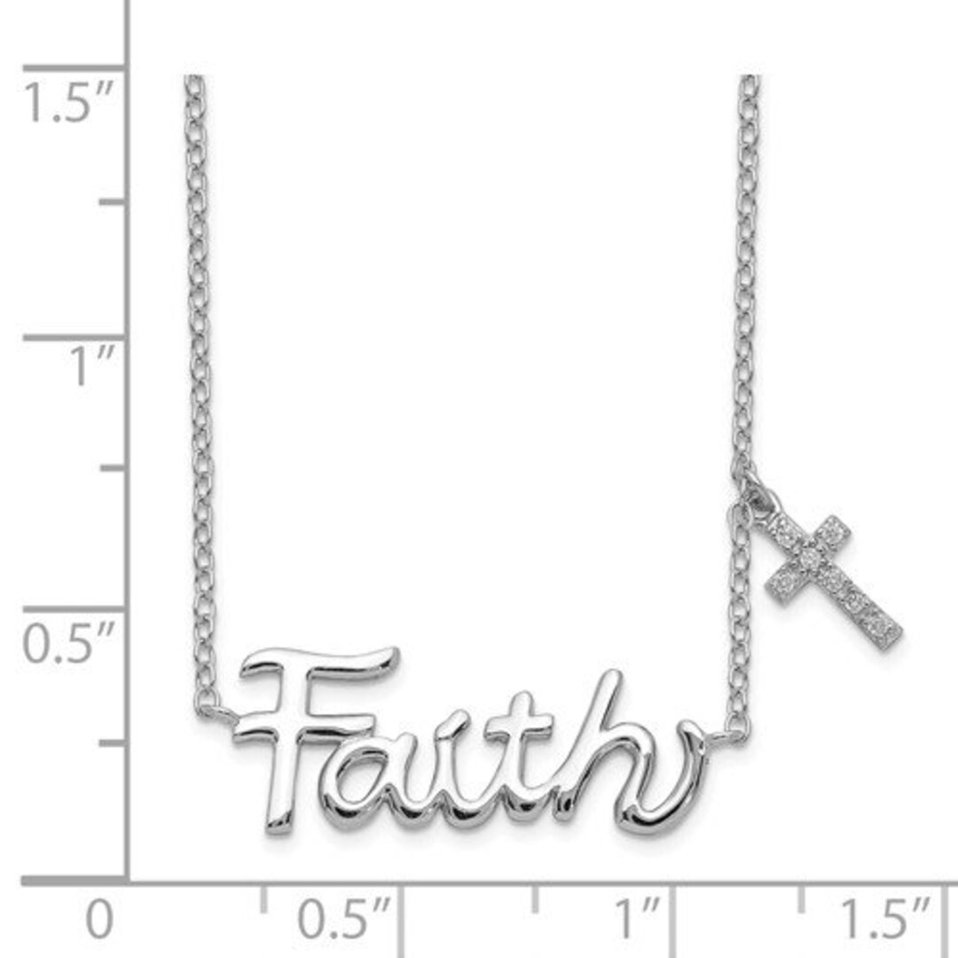 Sterling Silver Faith/cross Charm Necklace Etsy UK