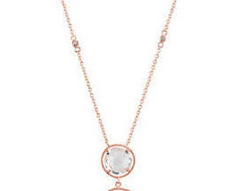 14K Rose Gold-Plated Sterling Silver Clear Quartz Necklace