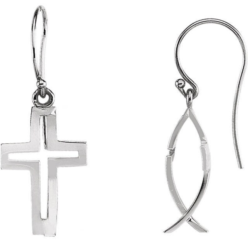 Cross Fish Earring