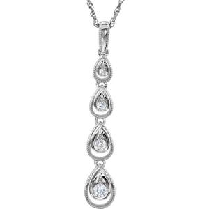 Sterling Silver Cubic Zirconia 18&quot; Necklace