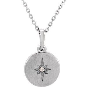 Sterling Silver Diamond Starburst Necklace