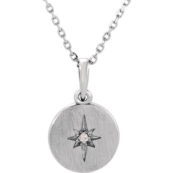 Sterling Silver Diamond Starburst Necklace