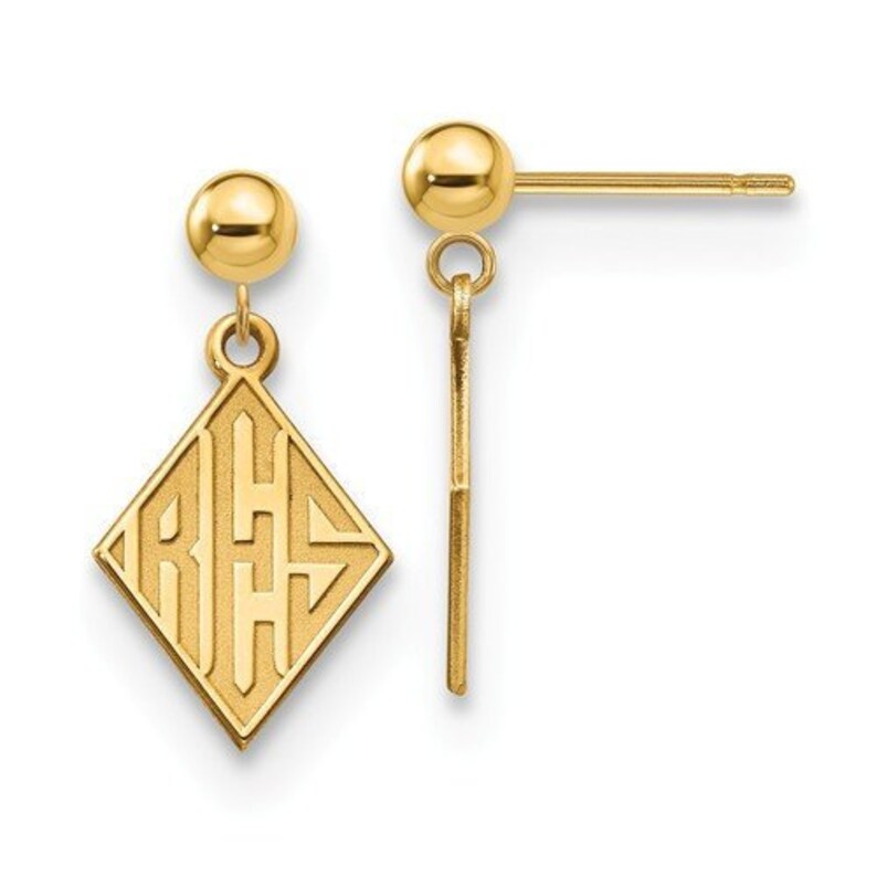 MADE TO ORDER 14K Yellow Gold Monogram Earrings