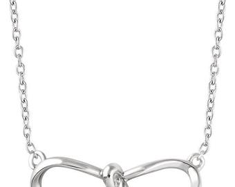 Sterling Silver Bow Necklace