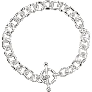 Sterling Silver Cable Bracelet with Toggle Clasp