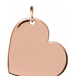Solid Heart Pendant 14k Gold or Silver