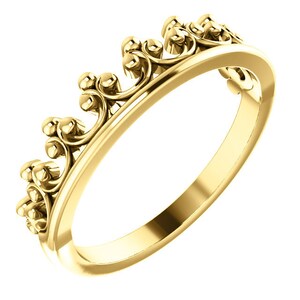 14K Yellow Gold Crown Ring