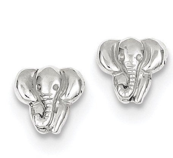 White gold elephant earrings deals
