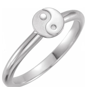 Sterling Silver Stackable Yin Yang Ring