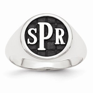 CUSTOM MADE Sterling Silver Monogram Signet Ring