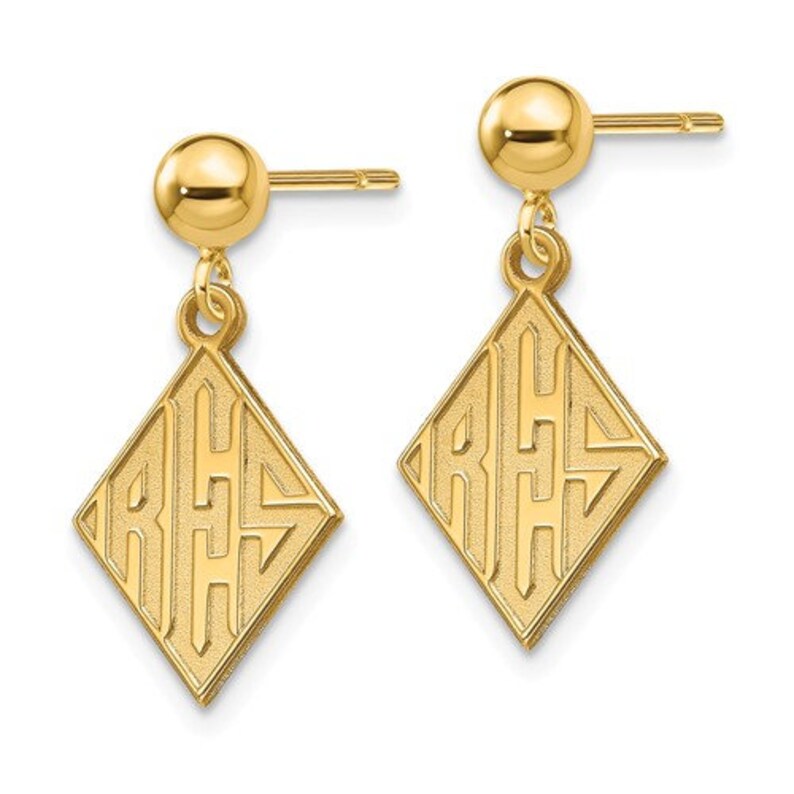 MADE TO ORDER 14K Yellow Gold Monogram Earrings