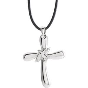 Sterling Silver Cross with Dove Necklace