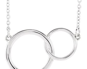 Sterling Silver Interlocking Circle Necklace