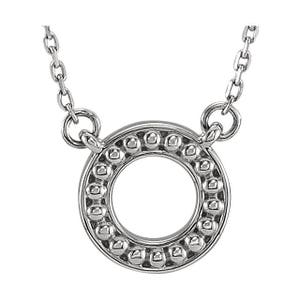 Sterling Silver Beaded Circle Necklace