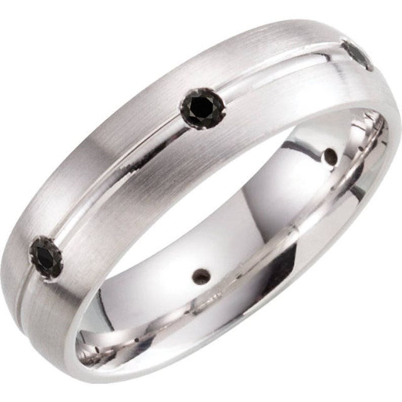 Sterling Silver Black Diamond Band