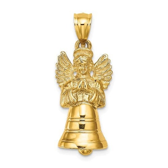 14k Yellow Gold Angel 3-D Pendant