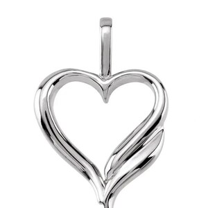 Outline Heart Pendant 14k Gold or Silver