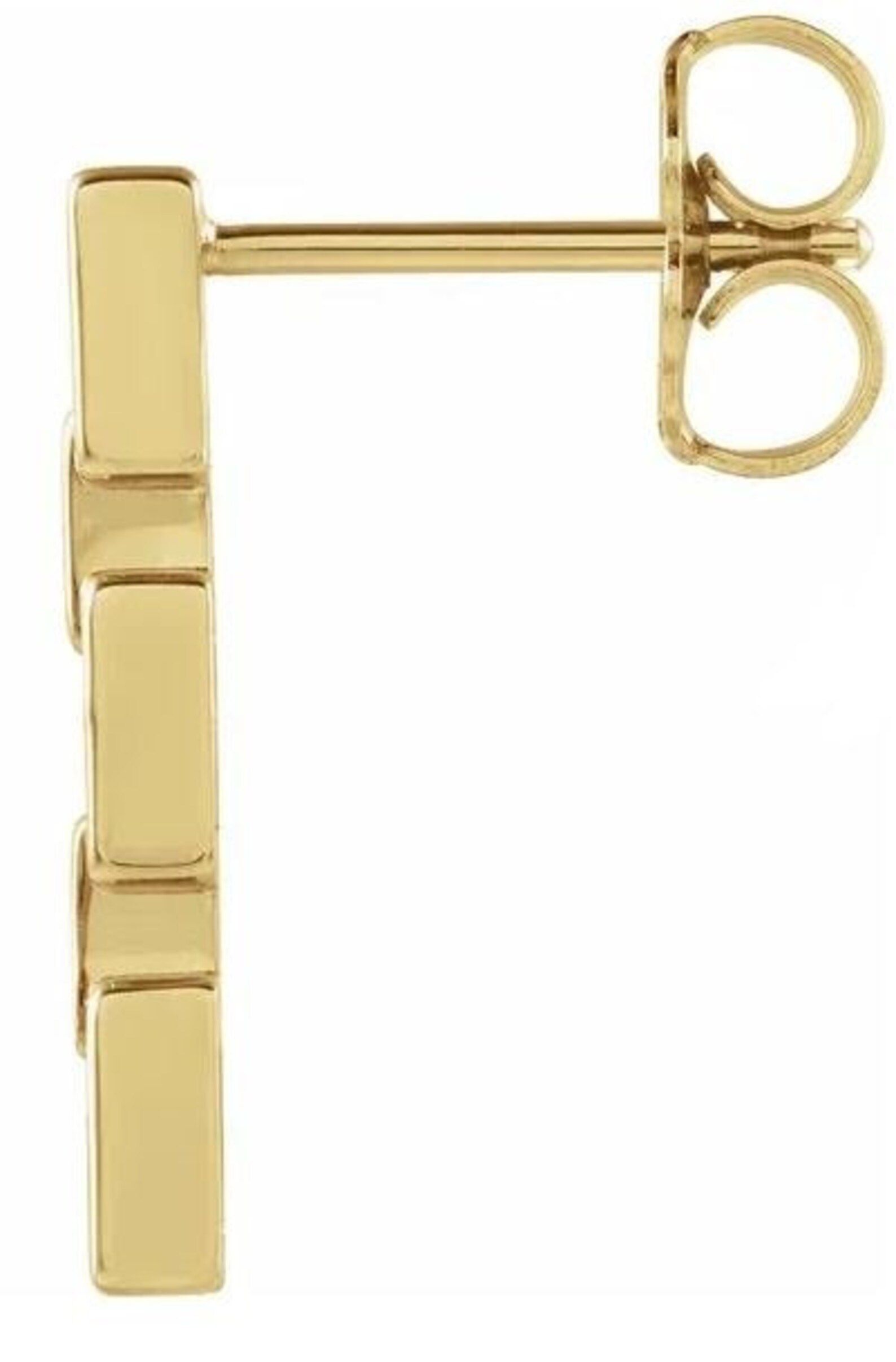 14K Yellow Gold Chain Link Earrings Etsy