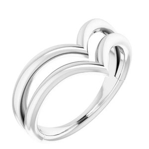 Sterling Silver Double V Ring