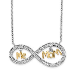 Sterling Silver Mom & Me CZ Infinity Necklace - Gold-Plated