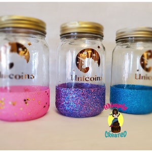 Glittered Mason Jar Banks image 1