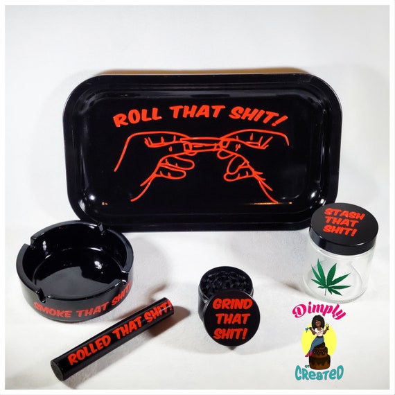 Cute Rolling Tray Custom Gift Hip Hop Rolling Tray Set Celebrity