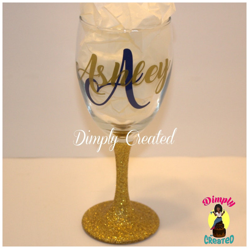 Glitter Wine Glasses Etsy